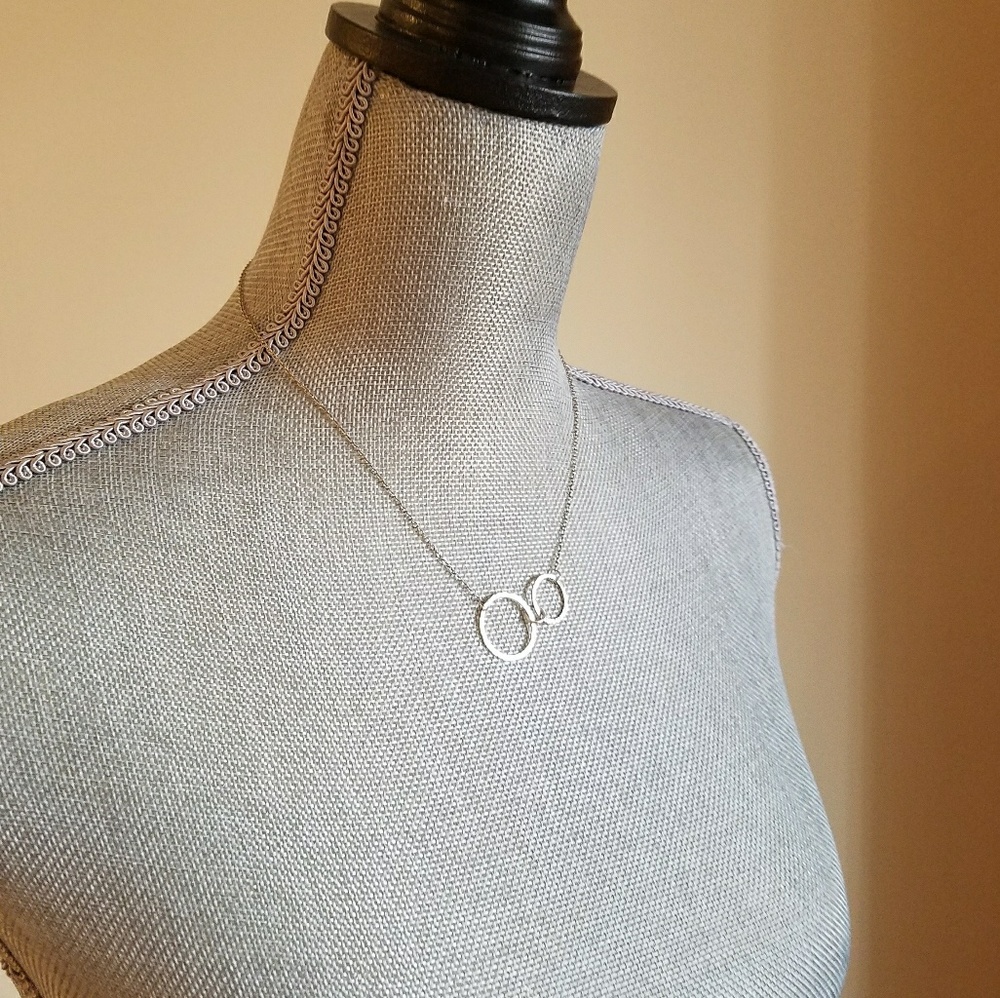 Sterling Silver Double Hoop Necklace